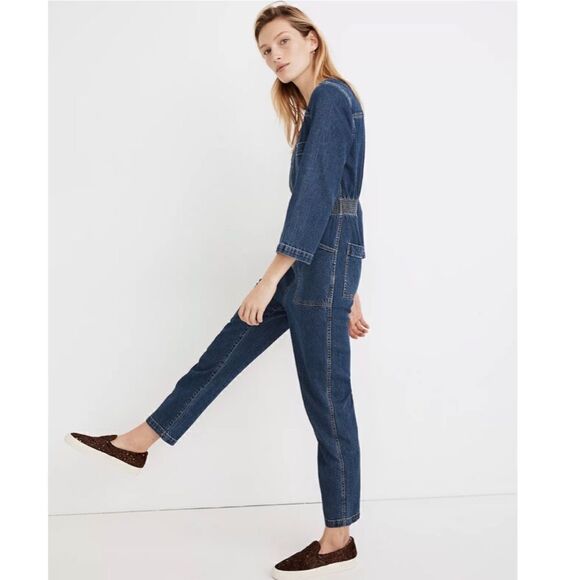 Madewell Denim Patch Pocket Coverall Jumpsuit in Afield Wash - Picture 2 of 12